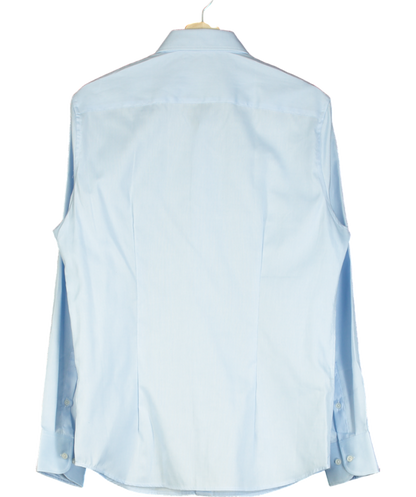 MANGO Blue 100% Cotton Slim Fit Shirt UK S