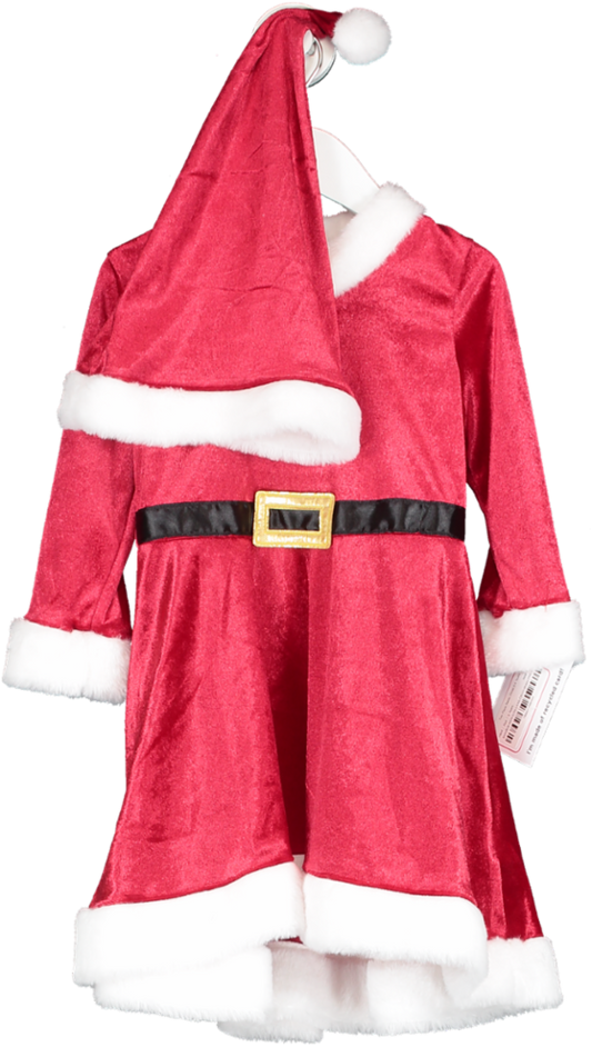 H&M Red Two Piece Santa Dress 2-4 Years 3 Years