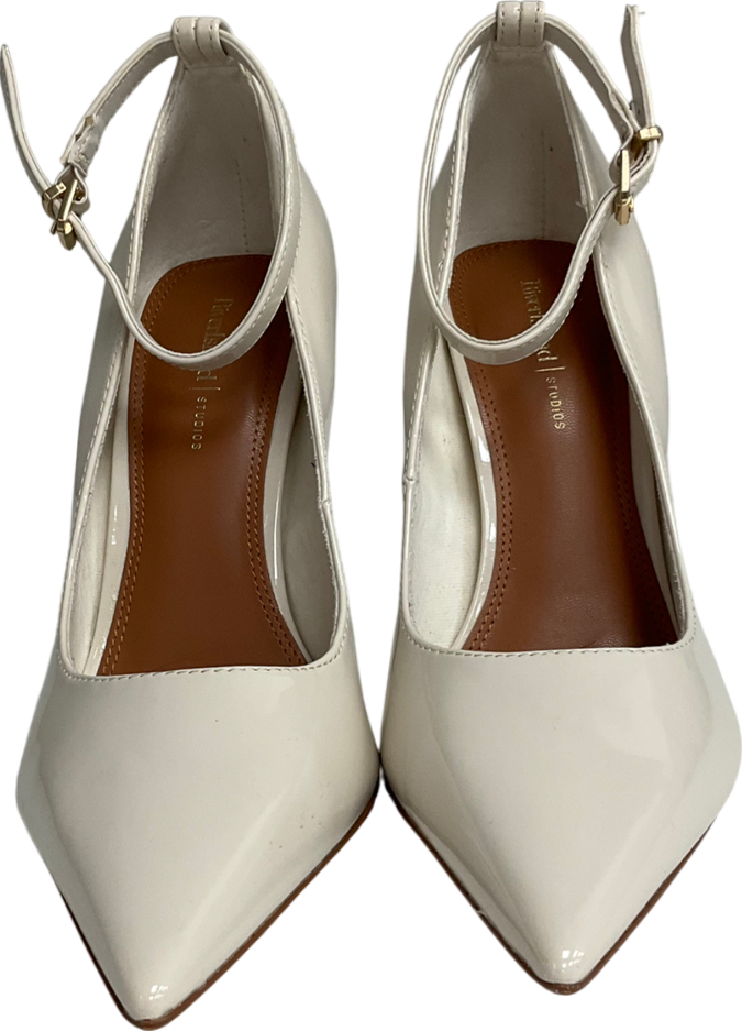 River Island Cream Ankle Strap Heeled Court Heels UK 3 EU 36 👠
