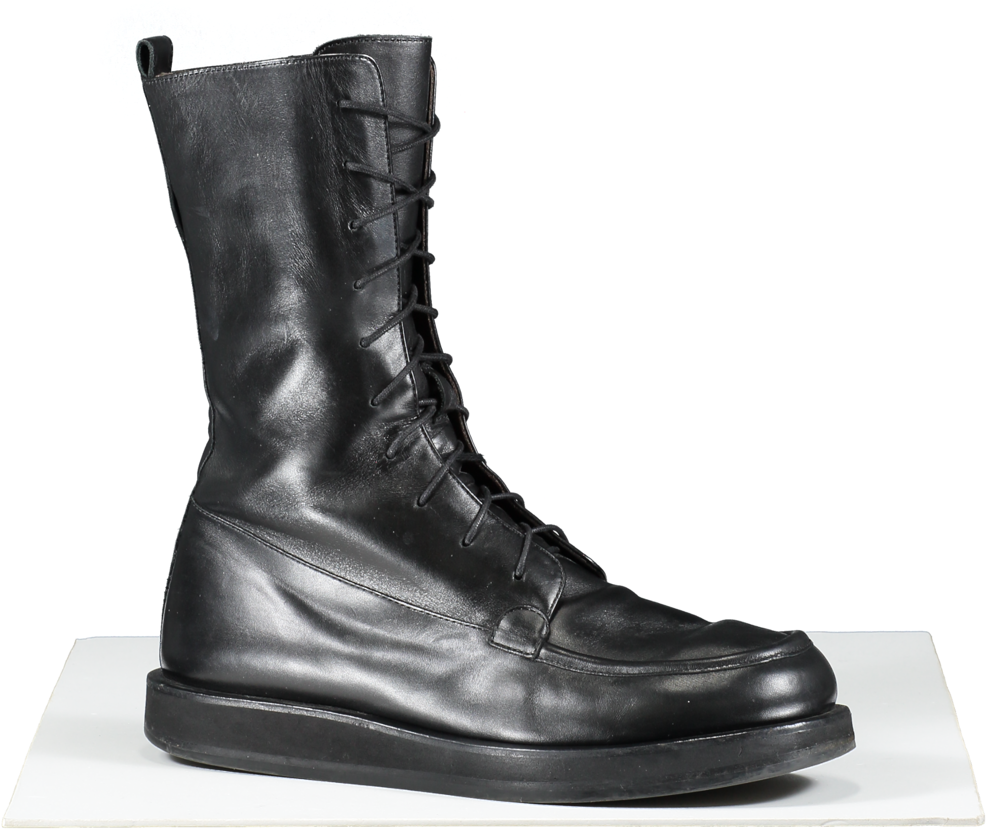 The Row Black Leather Lace Up Patty Combat Boots UK 6 EU 39 👠