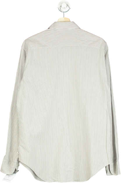 Armani Collezioni White Striped Shirt UK L