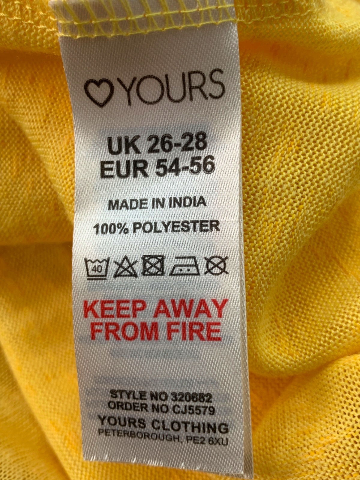 Yours Yellow Sleeveless Top UK 26-28