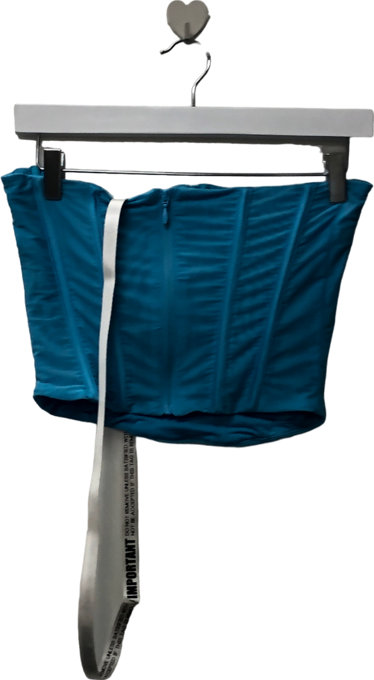 Mistress Rocks Blue Aqua Strapless Corset UK S
