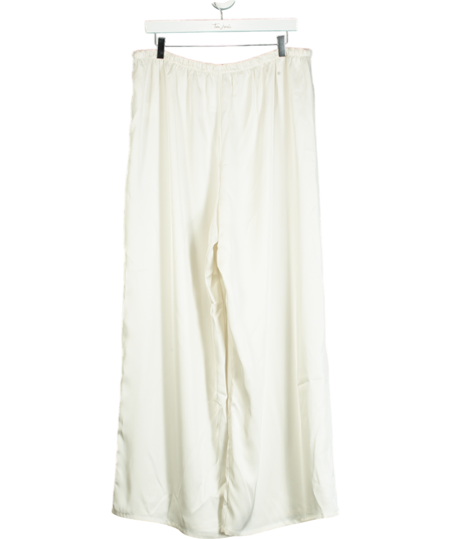 Lounge Underwear Cream Satin Wide-leg  Elasticated Trouser UK XXL