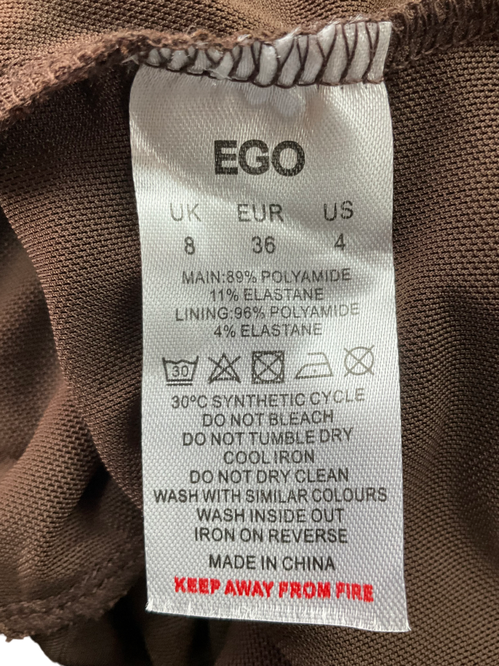 Ego Brown Asymmetric Lace Off The Shoulder Top And Low Rise Fold Over Booty Shorts UK 8