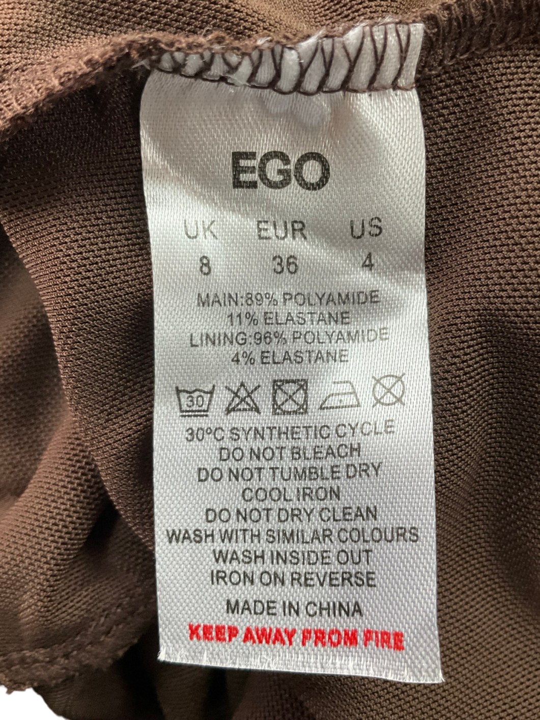 Ego Brown Asymmetric Lace Off The Shoulder Top And Low Rise Fold Over Booty Shorts UK 8