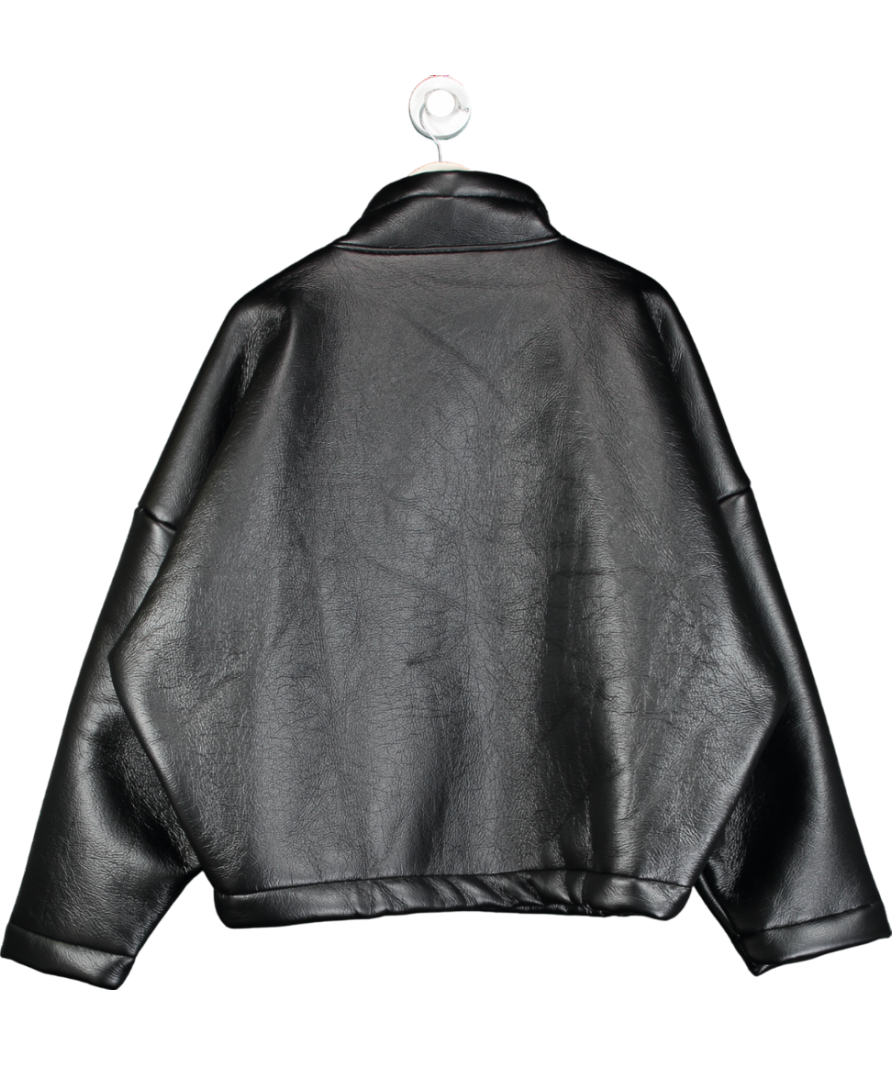ASOS Design Black Oversized Faux Leather Jacket UK XL