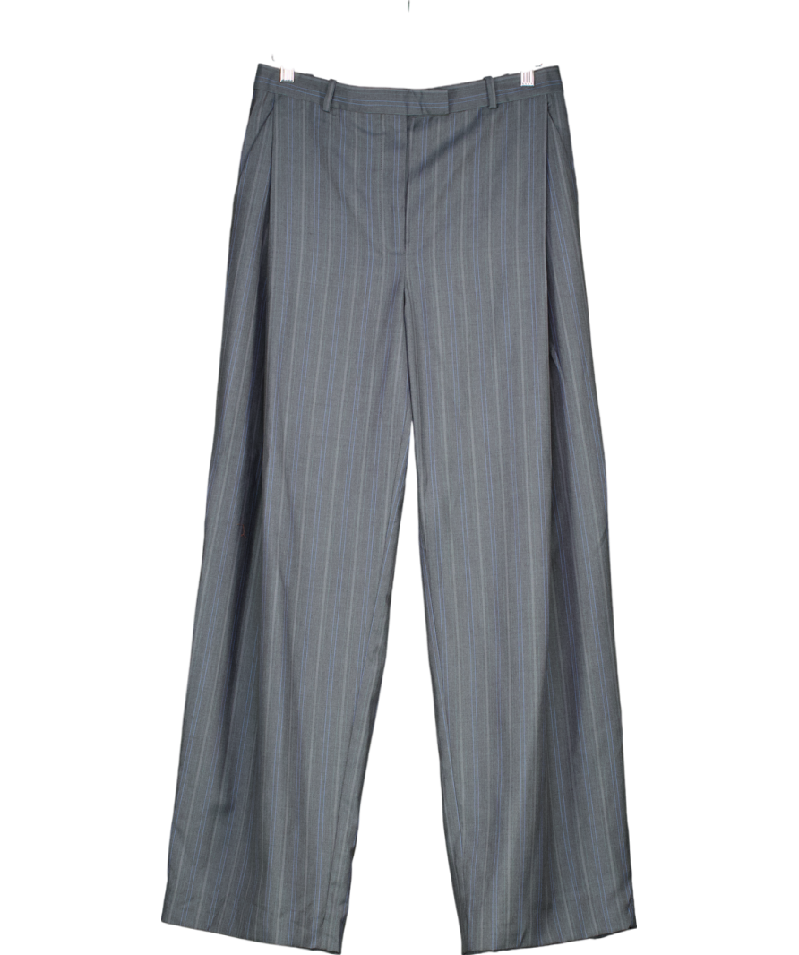 H&M Grey Studio Wool Pinstripe Trousers UK S