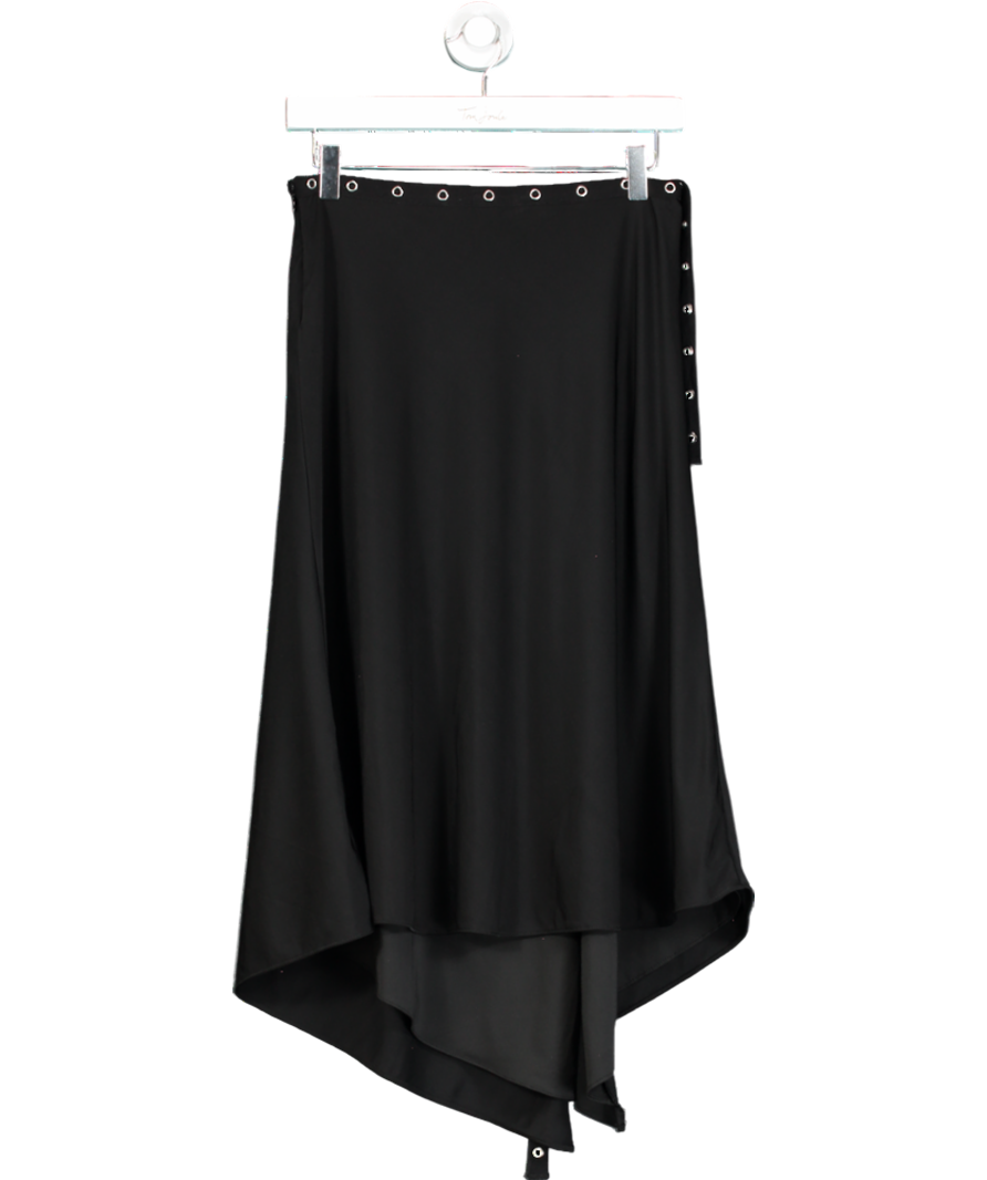 Mistress Rocks Black Eyelet Trim Midi Skirt UK M