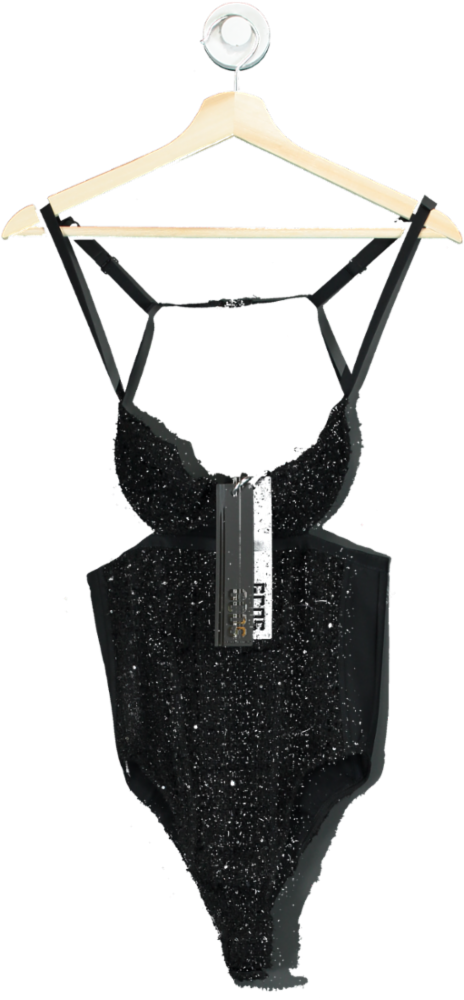 GCDS Black Glitter Body UK XS