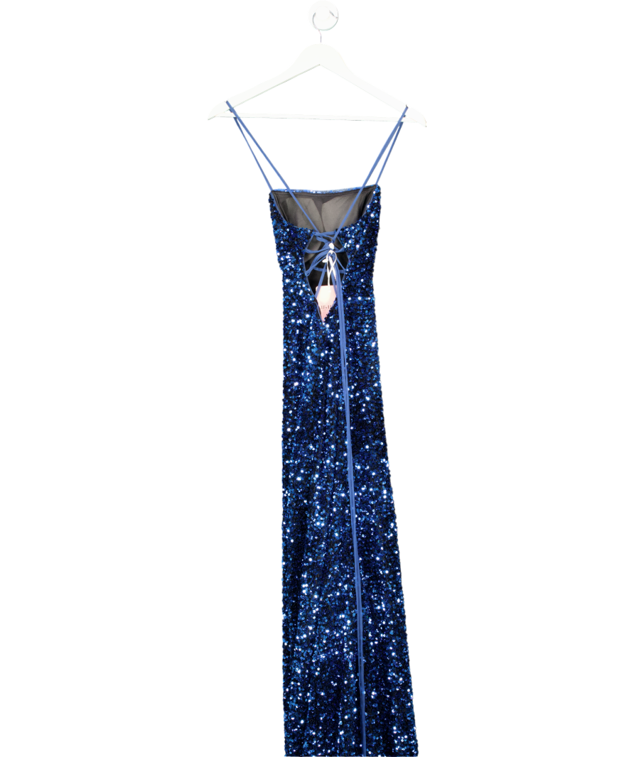 JJs House Blue Sequin Floor Long Dress UK 6