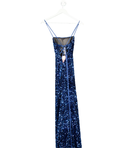 JJs House Blue Sequin Floor Long Dress UK 6