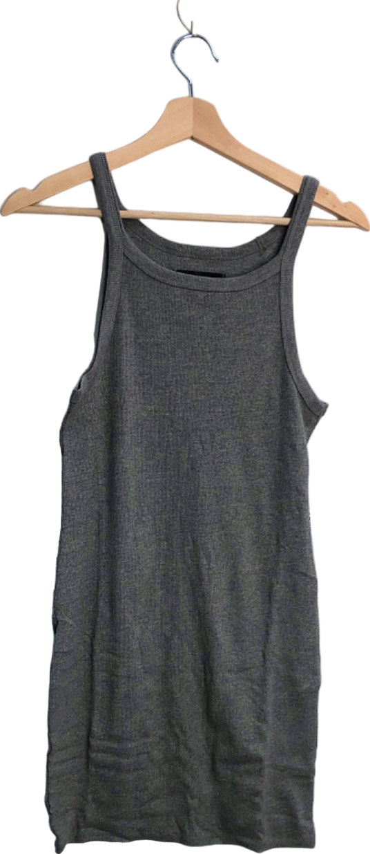 Urban Outfitters Grey Ribbed Sleeveless Mini Dress UK L