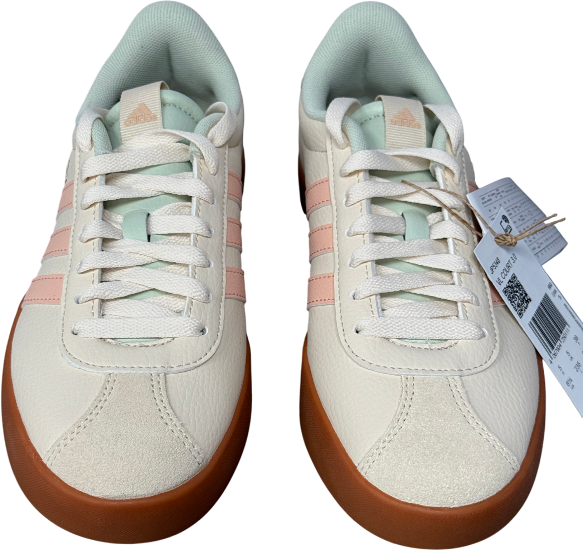 adidas Vl Court 3.0 Cream . Wonder White Powder Coral Trainers UK 5 EU 38 👠