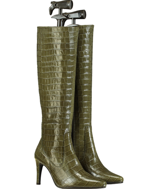 DUO Green Freya Knee High Boots in Green Croc UK 4 EU 37 👠