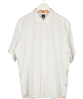 Hugo Boss White Regular Fit Linen Blend Short Sleeve Shirt UK XXL
