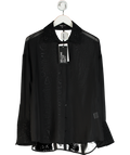Retrofete Black Lovelyn Chiffon Top UK S