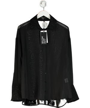 Retrofete Black Lovelyn Chiffon Top UK S