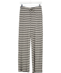 Topshop White Textured Stripe Wide Leg Trousers In Monochrome UK S