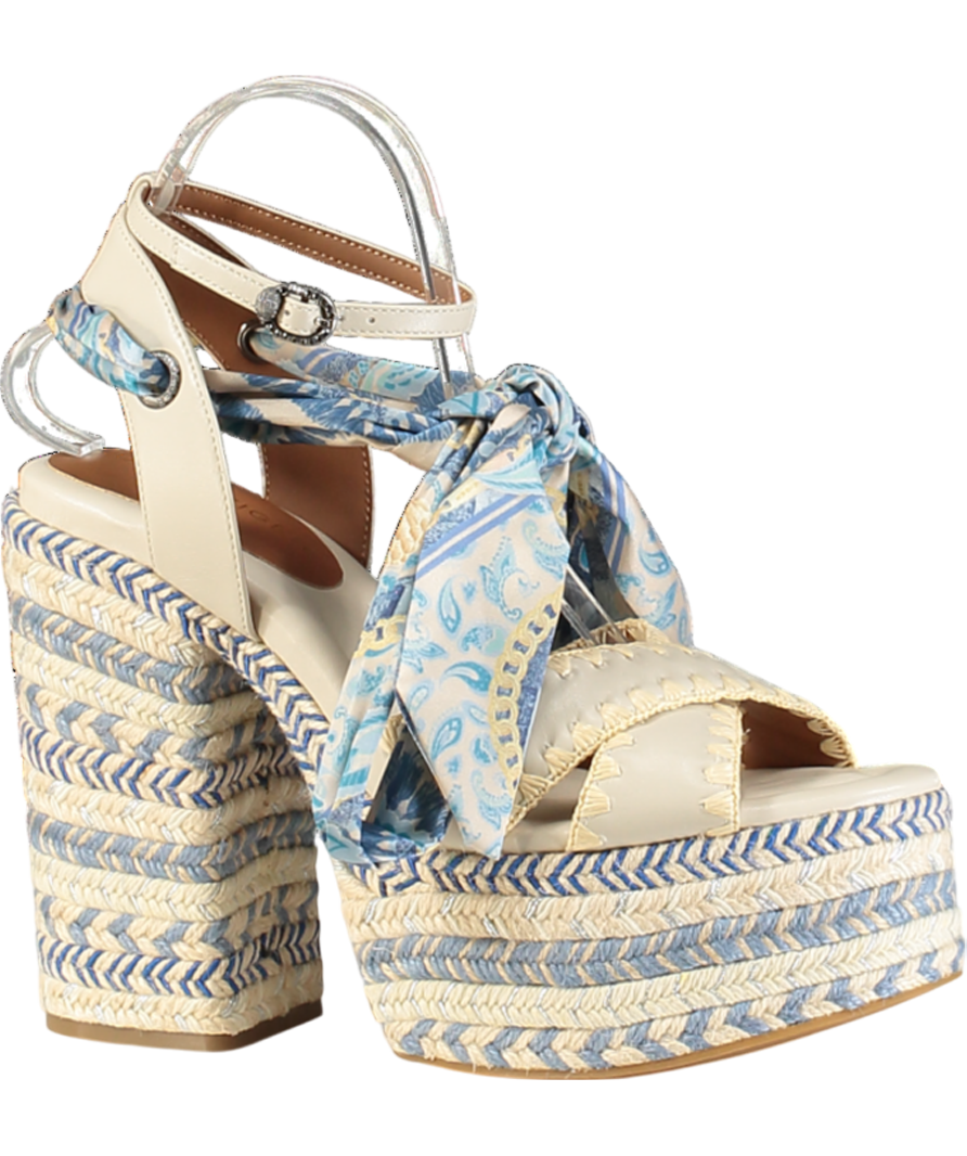 Kurt Geiger Blue Chelsea Ankle Tie Platforms UK 8 EU 41 👠