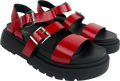 Next Red Patent Standard/wide Fit Chunky Buckled Sandals UK 8 EU 41 👠