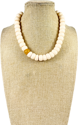 Pligrim Beige Eclipse Recycled Acrylic Chunky Beads Necklace One Size