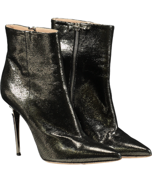 Sebastian Milano Grey Metallic Heeled Ankle Boots UK 5 EU 38