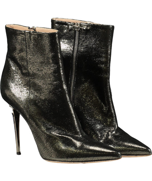 Sebastian Milano Grey Metallic Heeled Ankle Boots UK 5 EU 38 👠