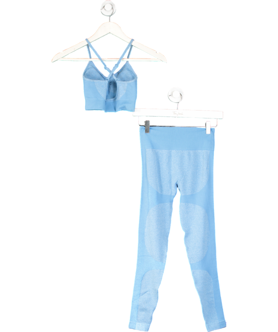 boohoo Blue Crop Top And Leggings Set UK S