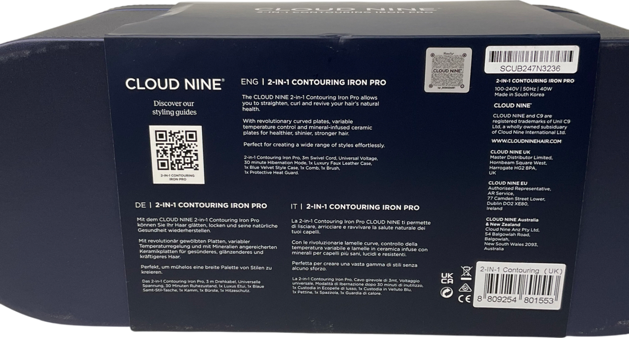 Cloud Nine 2-in-1 Contouring Iron Pro Boxed