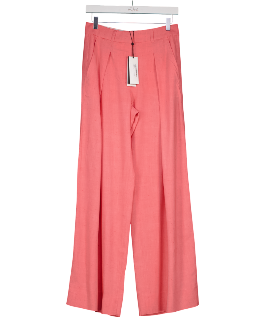ME + EM Camellia Pink Lightweight Tailored  Wide Leg Trouser UK 8
