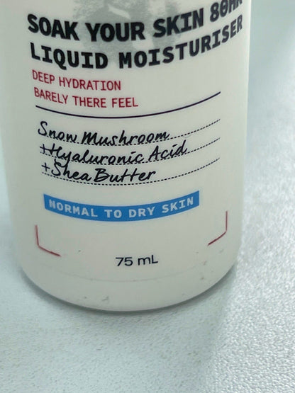 Thayers Soak Your Skin 80HR Liquid Moisturiser Normal to Dry Skin 75 ml