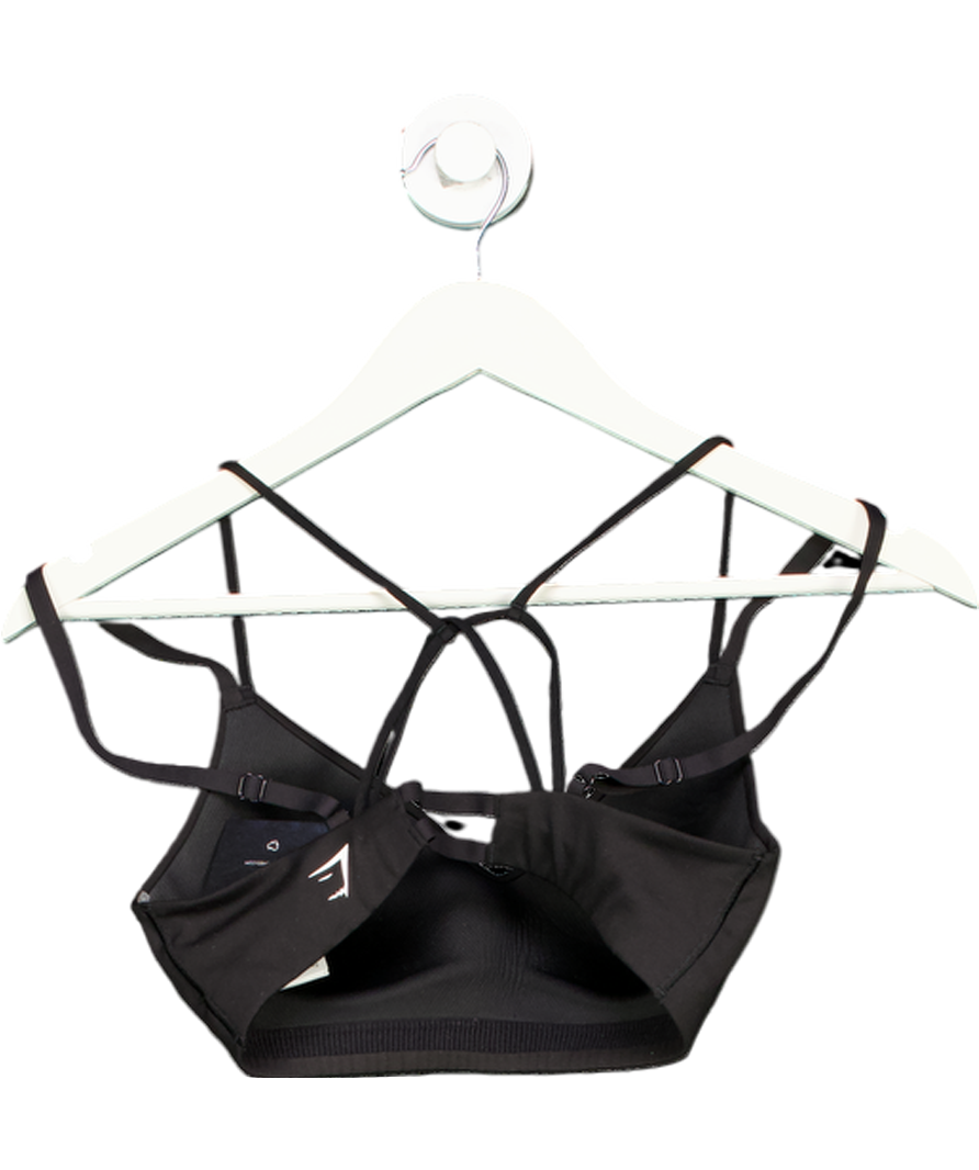 gymshark Black Double Strap Sports Bra UK S