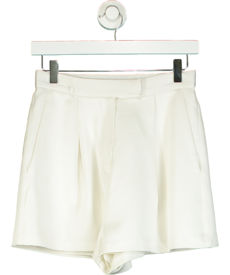 Alex Perry Cream Pleated High-waisted Shorts UK 8