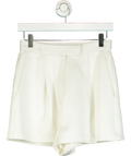 Alex Perry Cream Pleated High-waisted Shorts UK 8