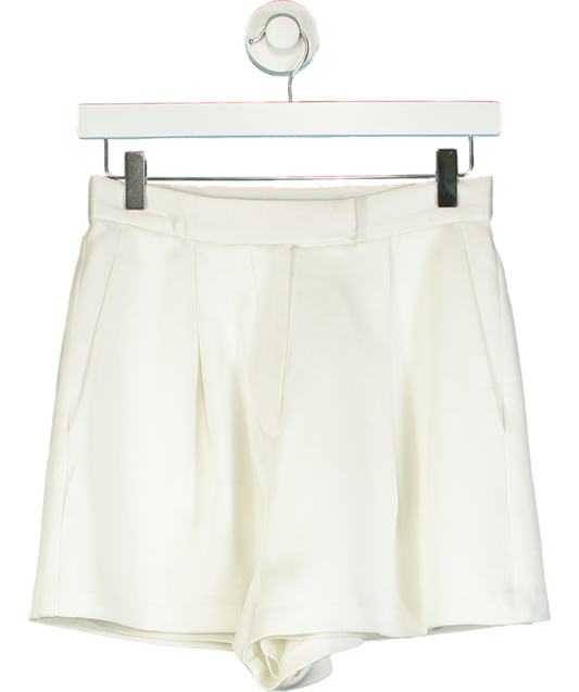 Alex Perry Cream Pleated High-waisted Shorts UK 8