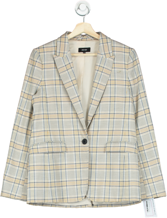 ME+EM Beige Checkered Blazer UK 10