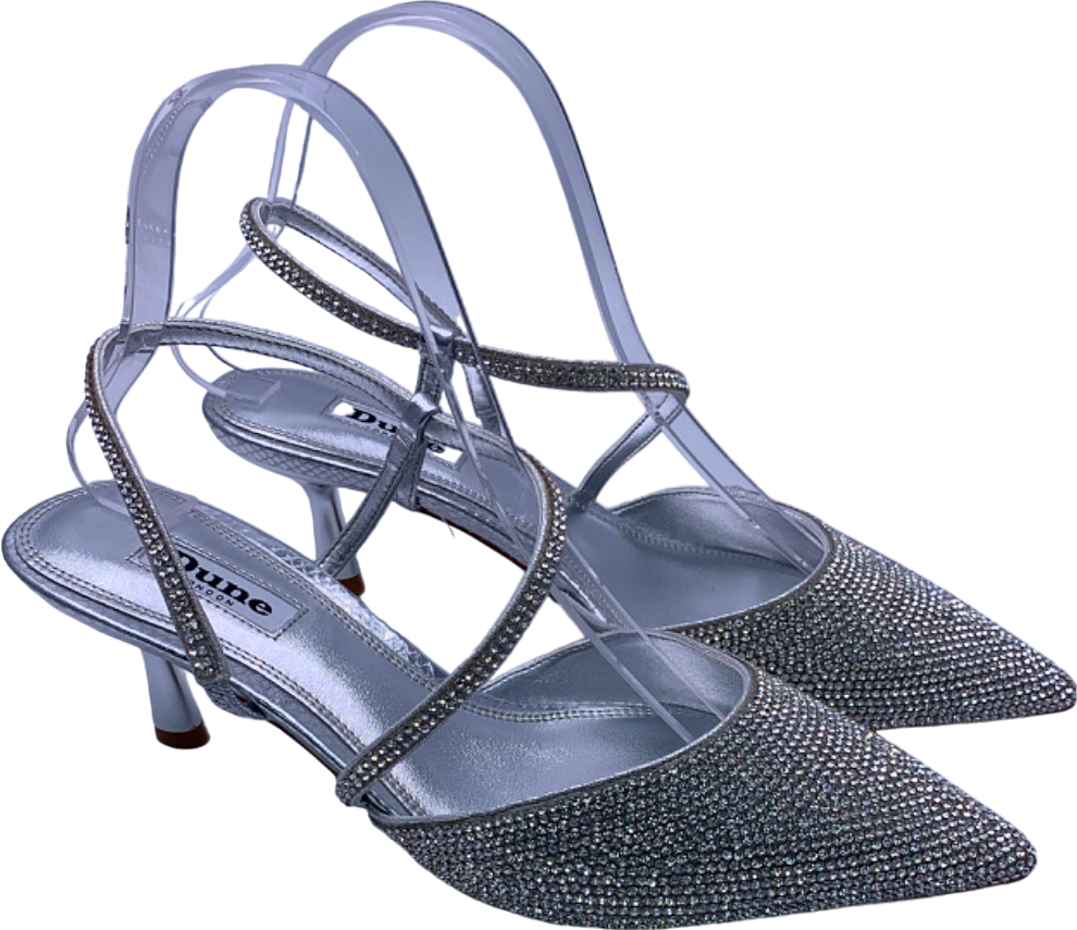 Dune Silver Competizione Pointed Heels EU 38 UK 5