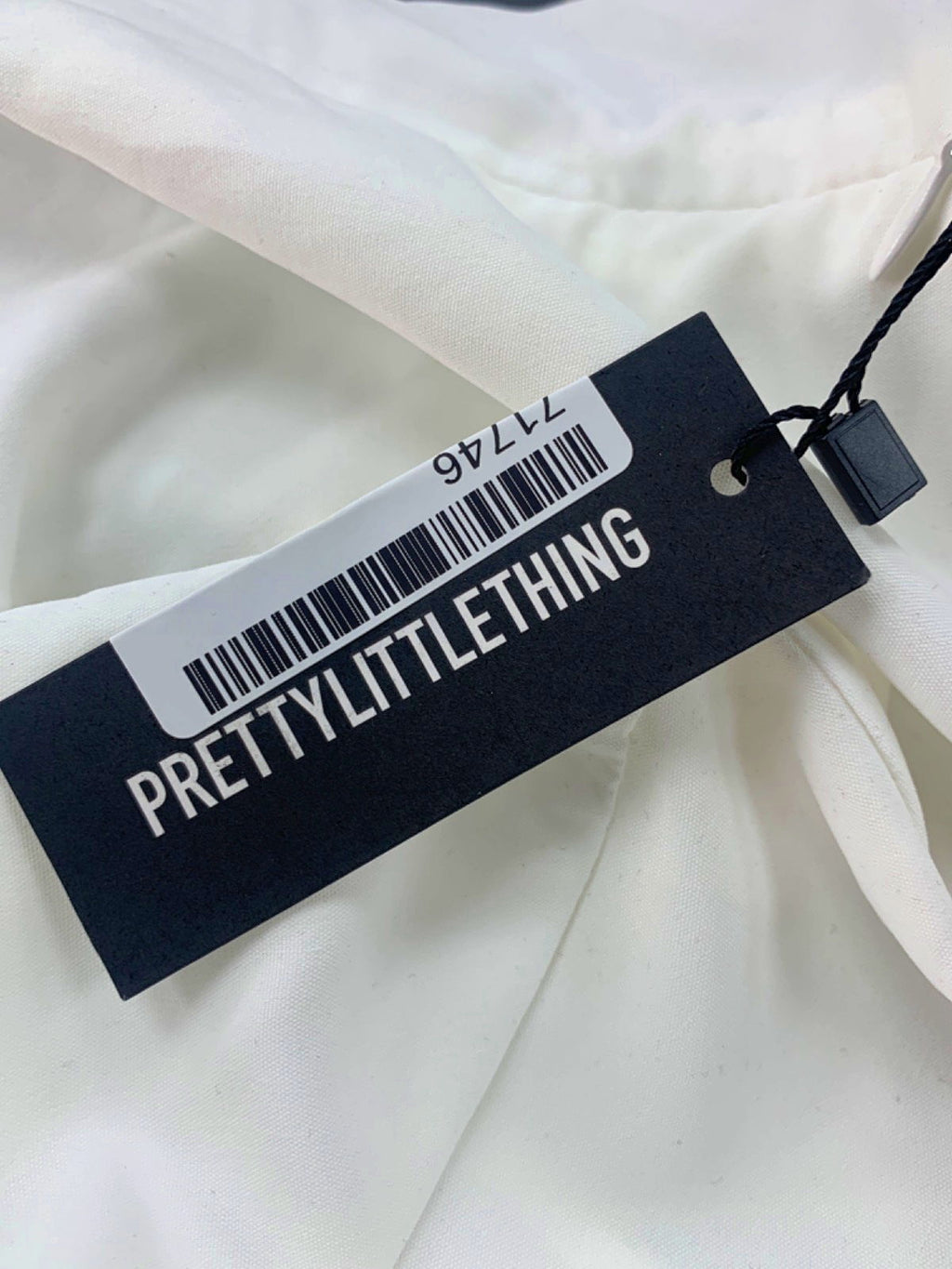 PrettyLittleThing White Woven High Neck Bloomer Playsuit UK 8