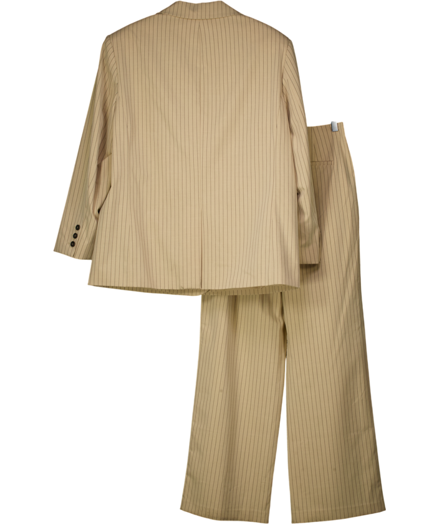 ASOS Beige Tailored Pinstripe Blazer And Trousers UK 10