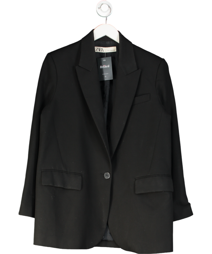 ZARA Black Flowing Suit Blazer UK M