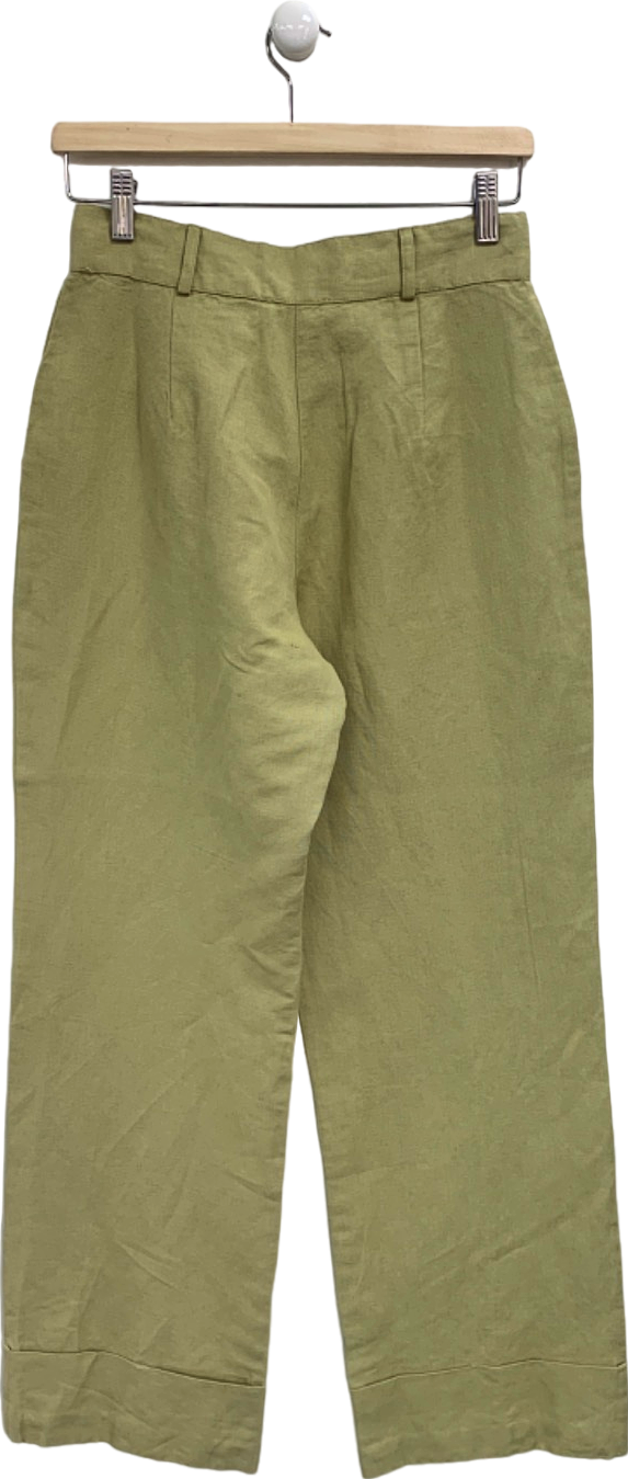 Pretty Lavish Olive Bryony Linen Trousers Parker Block UK 8