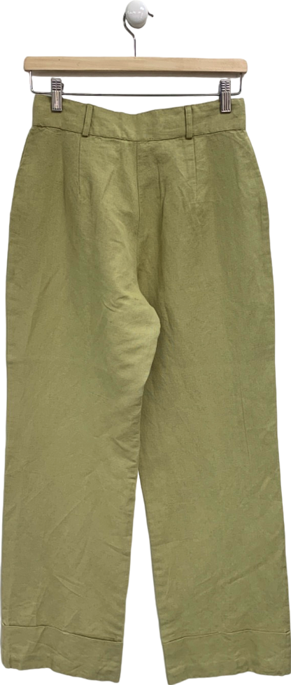 Pretty Lavish Olive Bryony Linen Trousers Parker Block UK 8