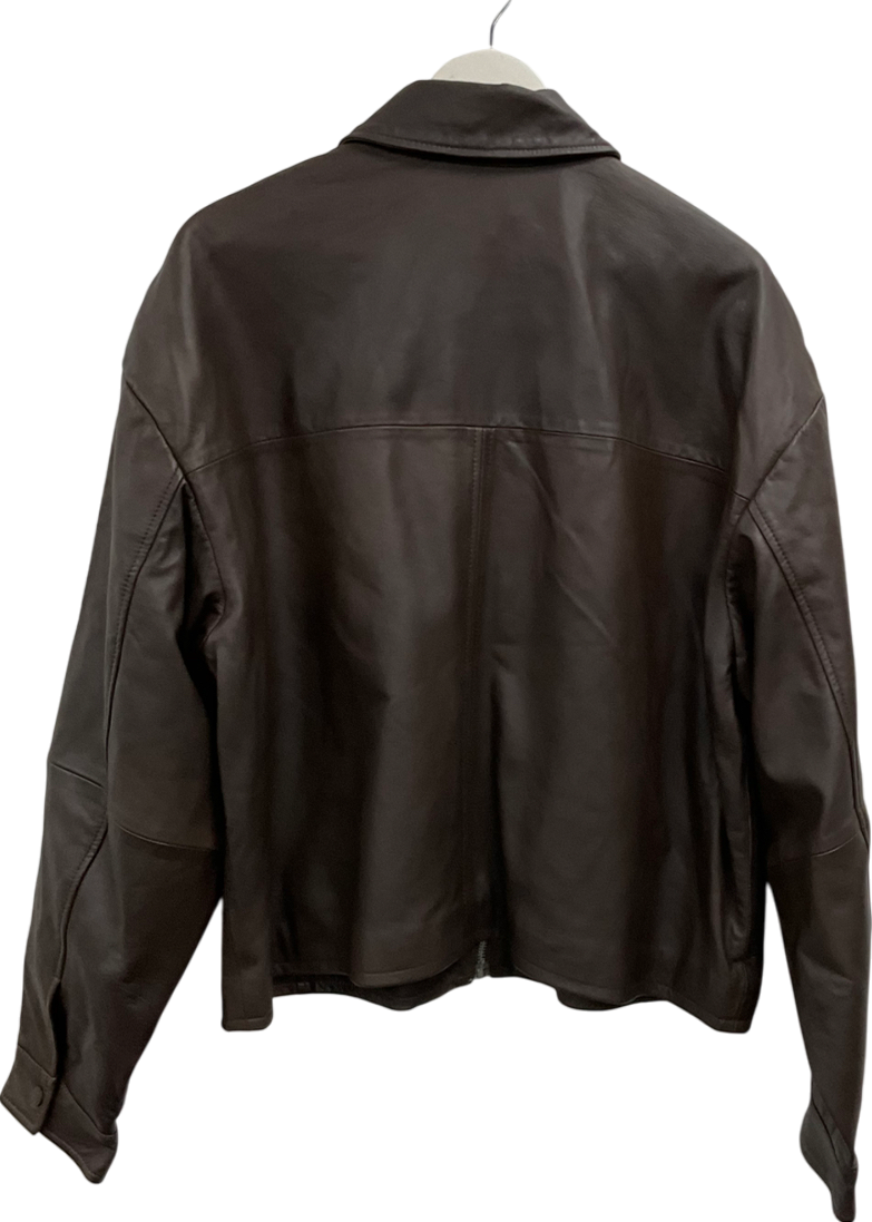 ASOS Brown Harrington Faux Leather Jacket UK M