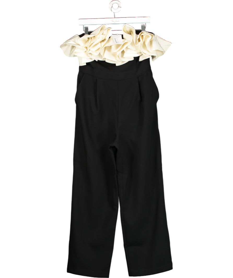 Very Black Bandeau Ruffle Mono Jumpsuit UK 12