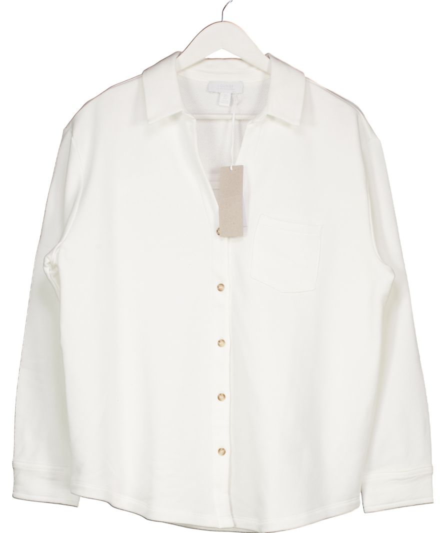 The White Company White Organic Cotton Travel Button Through Shirt UK L