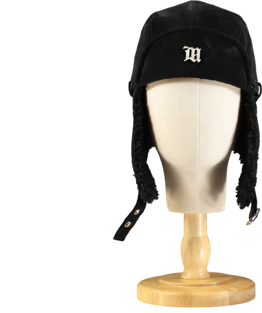 MISBHV Black Logo Embroidered Aviator Hat One Size