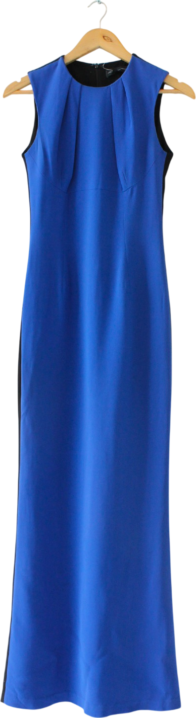 Jonathan Saunders Cobalt Blue / Black Colur Block Evening Gown Fr36 UK 8