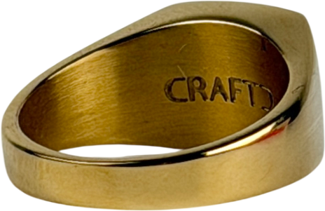 CRAFTD LONDON Square 18k Yellow Gold Plated Signet Ring SIZE U