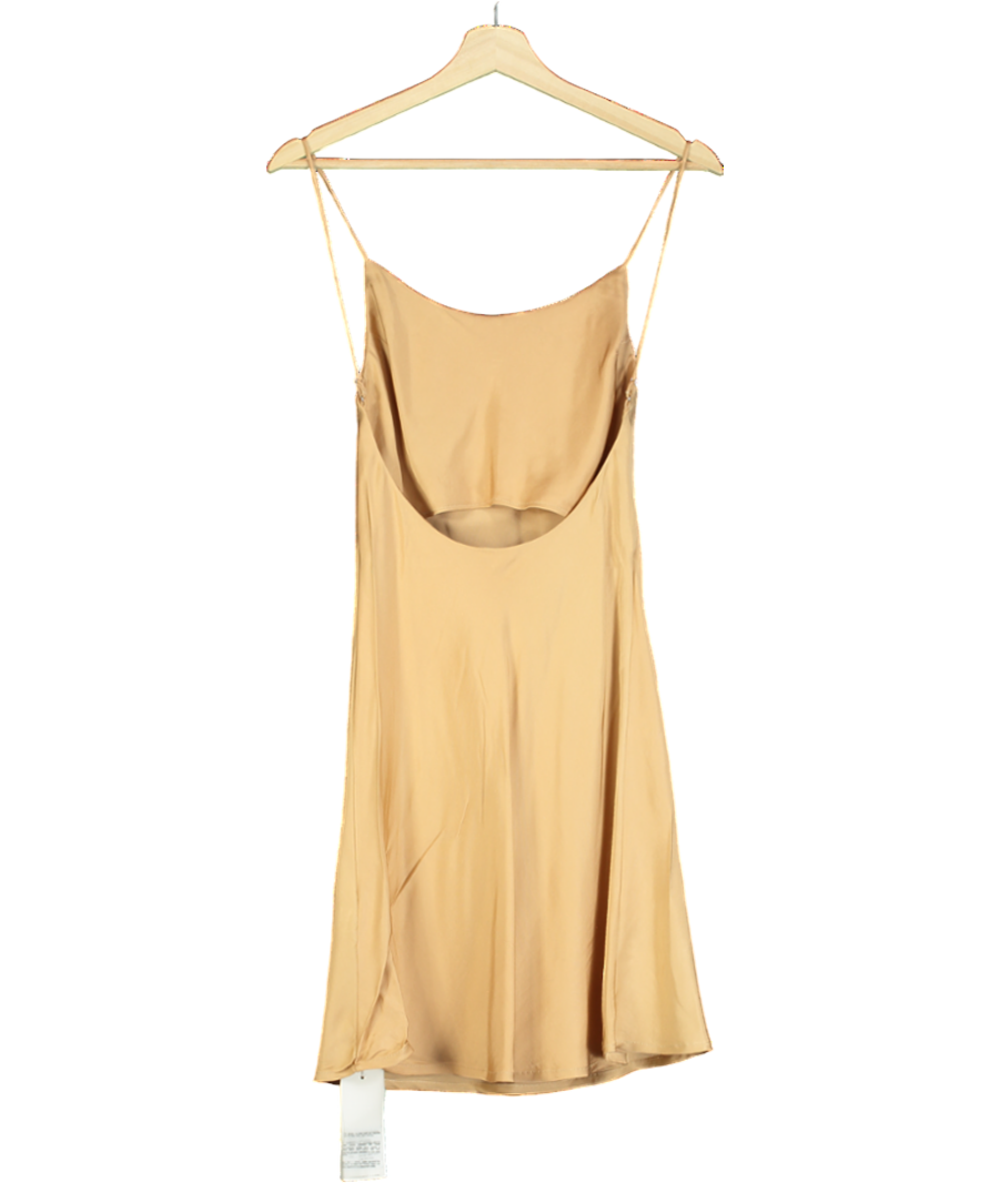 Studio Mantis Beige Backless Short Slip dress UK XS